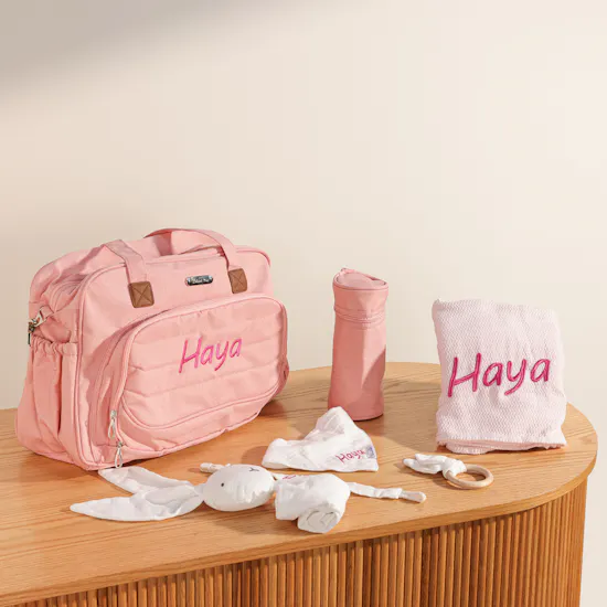Belovedone Pink Personalized Baby Set