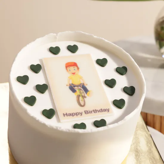 Floward Personalized Photo Black Heart Cake | Bloom Tale Flower Vase