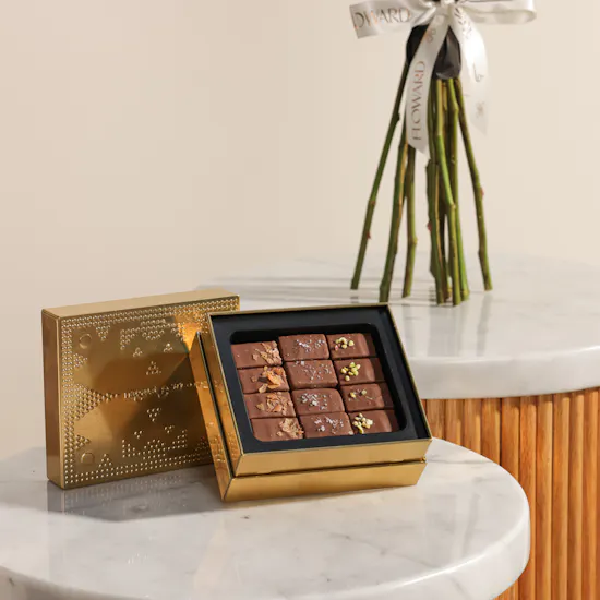 Nagwa Small Golden Chocolate Box | Birthday Flowers