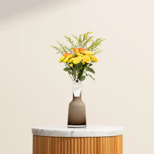 Amber Glow Flowers Vase