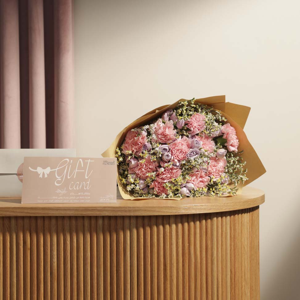 بطاقة اهداء من ذا روم بوتيك صالون | باقة زهور