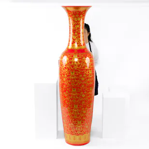 Luscious Red and Gold Urn | 180 cm