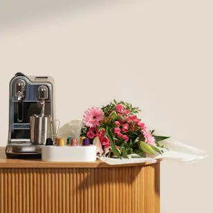 Nespresso Creatista Pro Coffee Machine with Capsules Set | Filled with Love Flowers Bouquet