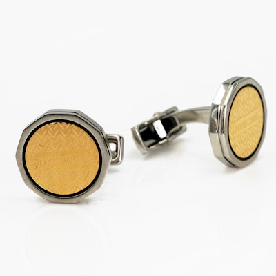 Roberto Cavalli Cuﬄinks | Silver and Gold	