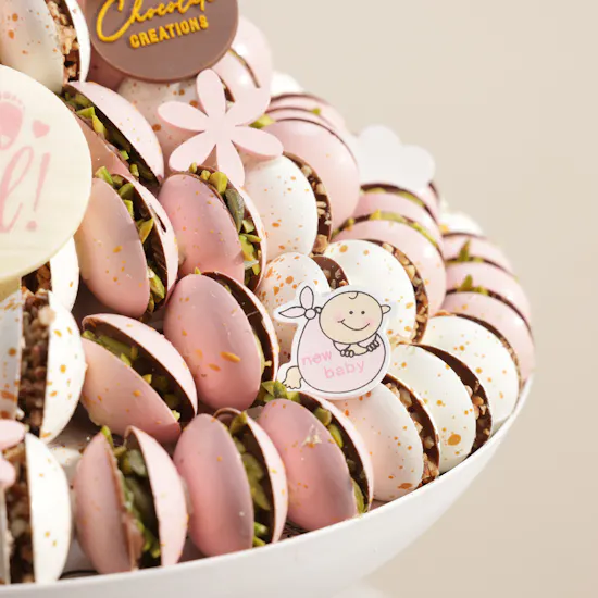Chocolate Creations Baby Girl Chocolate Tray