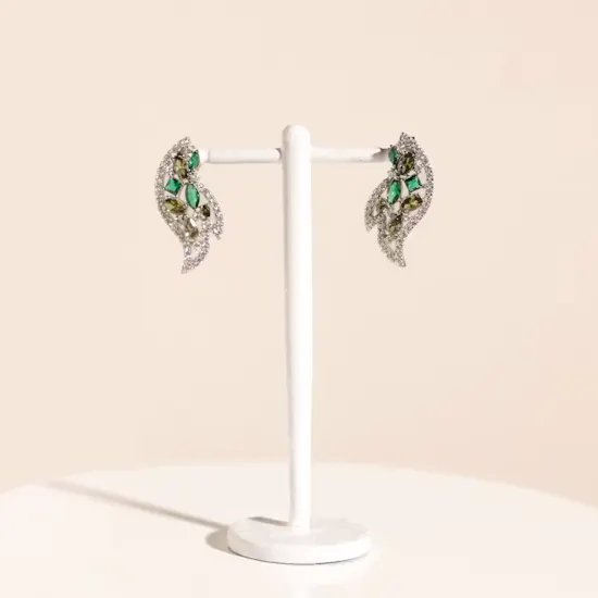 Floward Emerald Green Colorful Silver Women’s Earrings