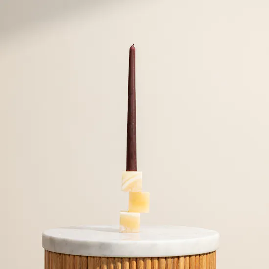 Lumiz Candles Dinner Candles with Modern Holder Set
