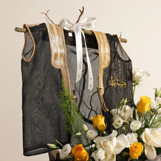 Belovedone Personalized Baby Boy Bisht | Elegant Flowers Arrangement