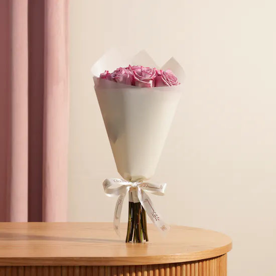 Plush Purple Roses Bouquet | 12 Roses