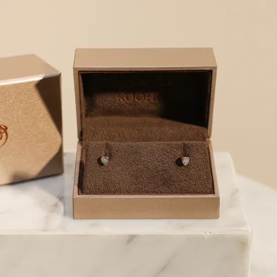 Kooheji Jewellery Rose Gold Heart Baby Earrings