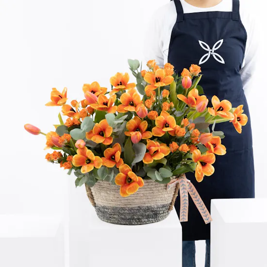 Orange Flowers Basket