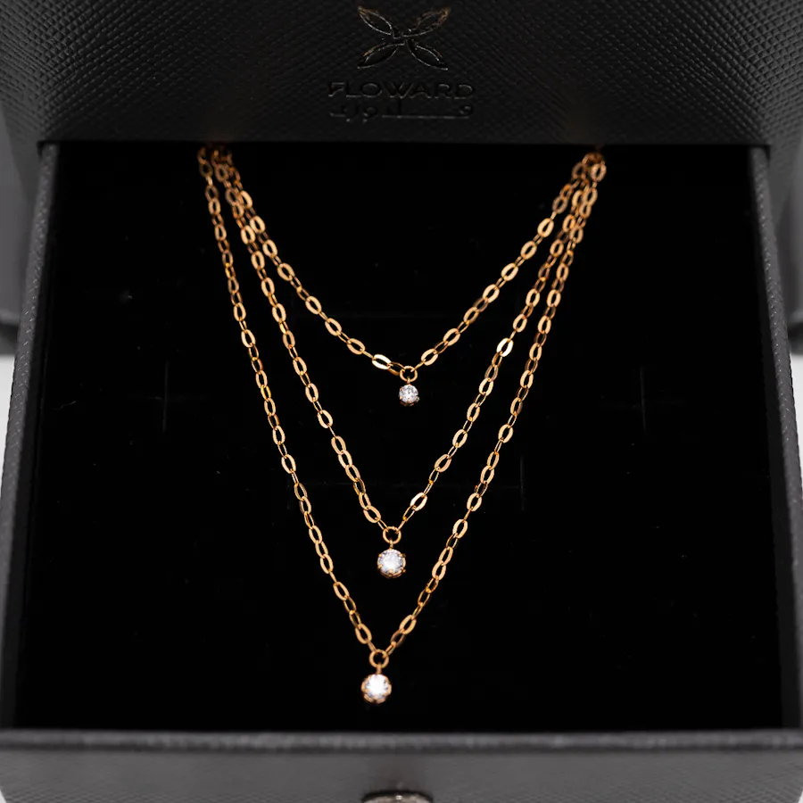 Nava Jewelry Layered Gold Necklace | Preserved Peony Rose  2