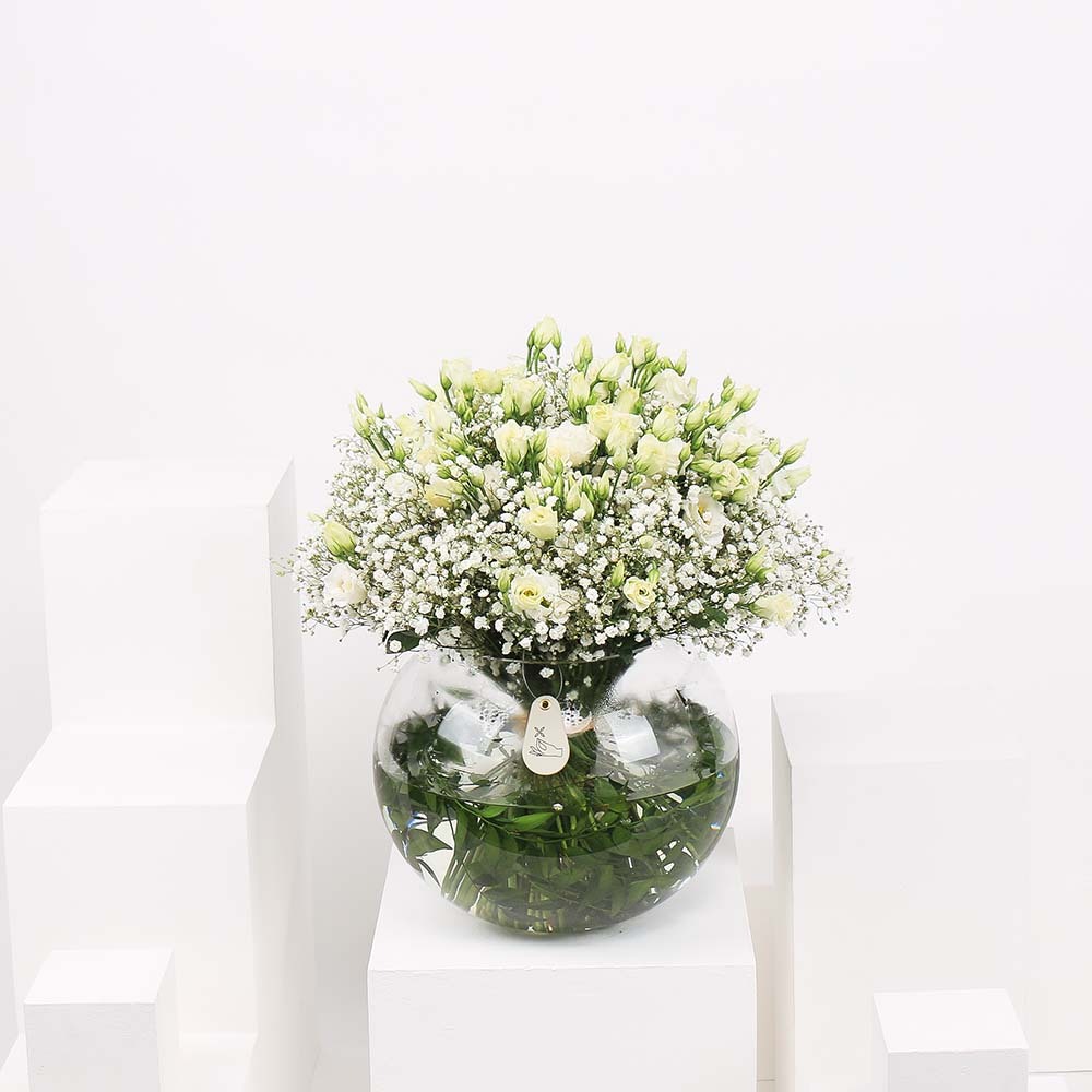 ثلج الايستوما | مزهرية زجاجية 