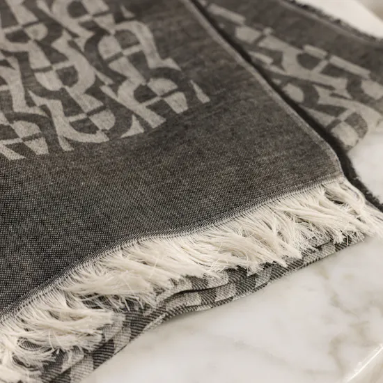 Aigner Black Logo Shawl