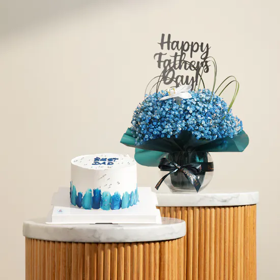 Sweet Sensation Best Dad Blue Palette Knife Cake | Delightful Flowers