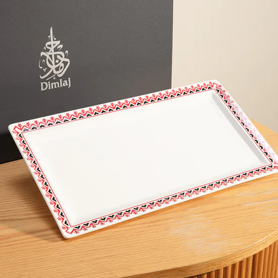 Dimlaj Darza Porcelain Rectangular Serving Plate