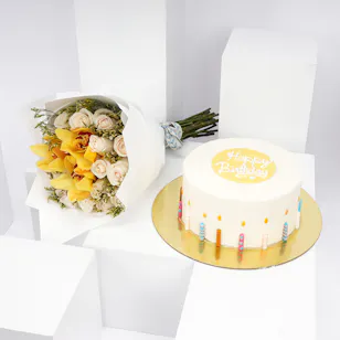 Helen's Bakery Birthday Cake | Bright Yellow