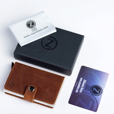 ZUS genuine leather wallet -Brown
