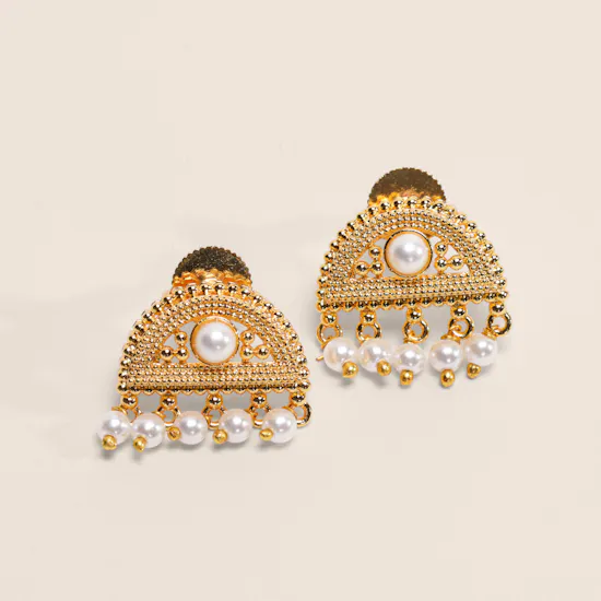 Lynyer Ravi Hemisphere Gold Plated Earrings