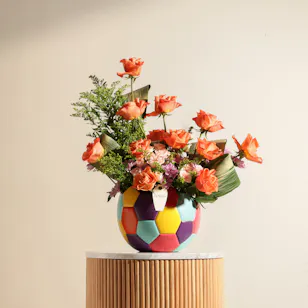 Bright Orange Flower Vase