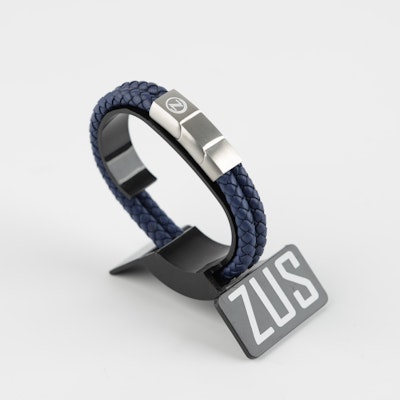 Zus Double Navy Blue Leather Bracelet