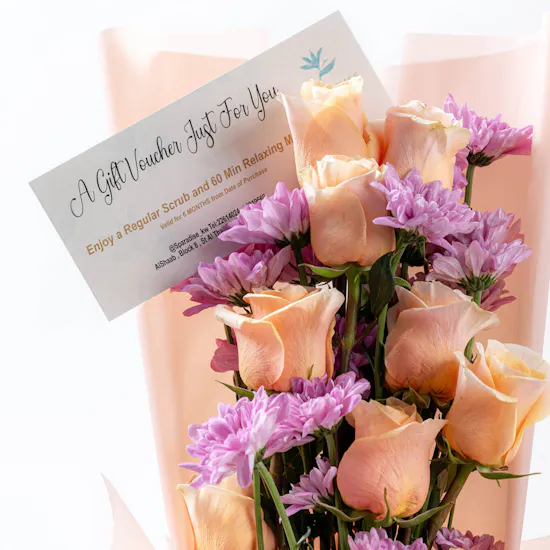 Sparadise Scrub and Massage Voucher | Elegant Bouquet