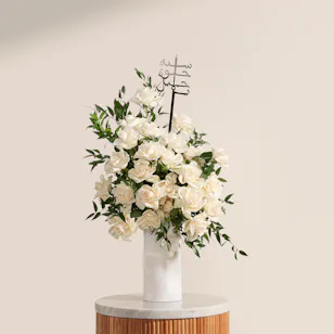 Stunning Birthday White Roses Vase Stunning Birthday White Roses Vase