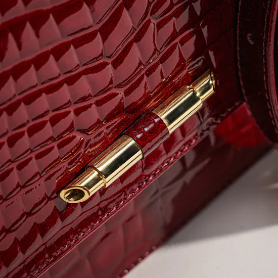 Rula Galayini Baby Vertigo Burgundy Croc-Print Women’s Bag