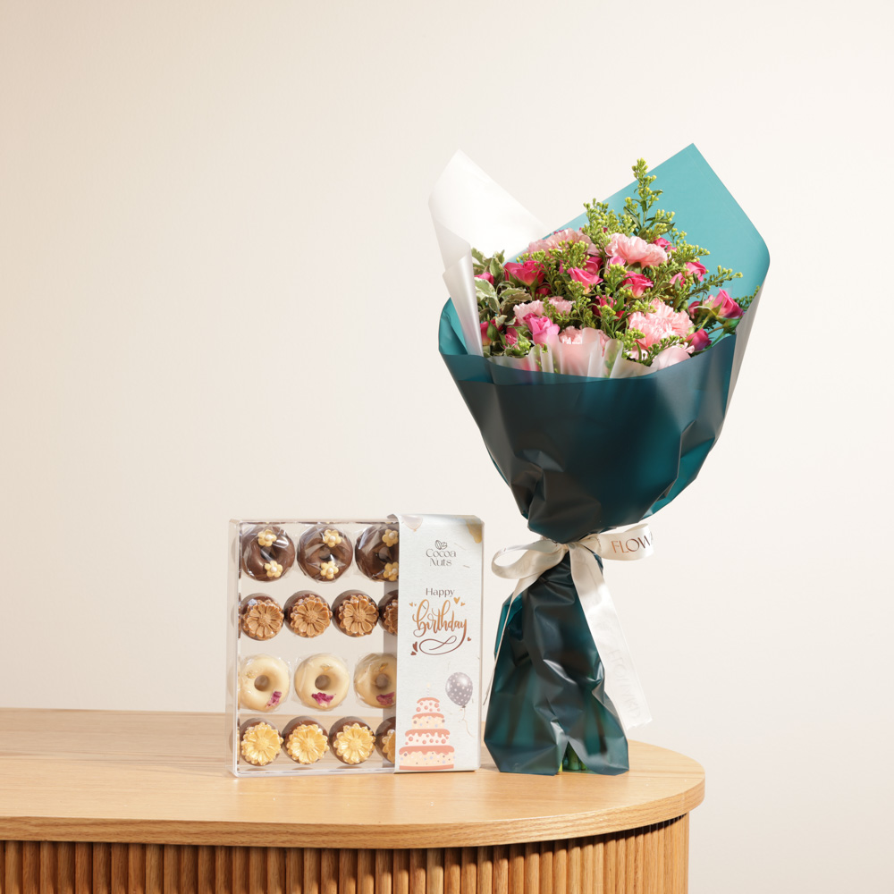 CocoaNuts Happy Birthday Box | Flower Bouquet 