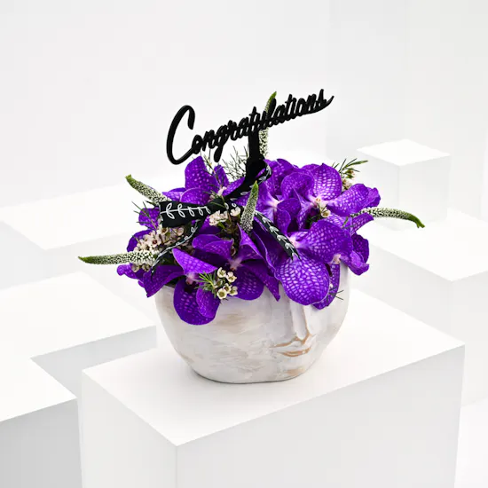 purple Graduation vase Arabic topper