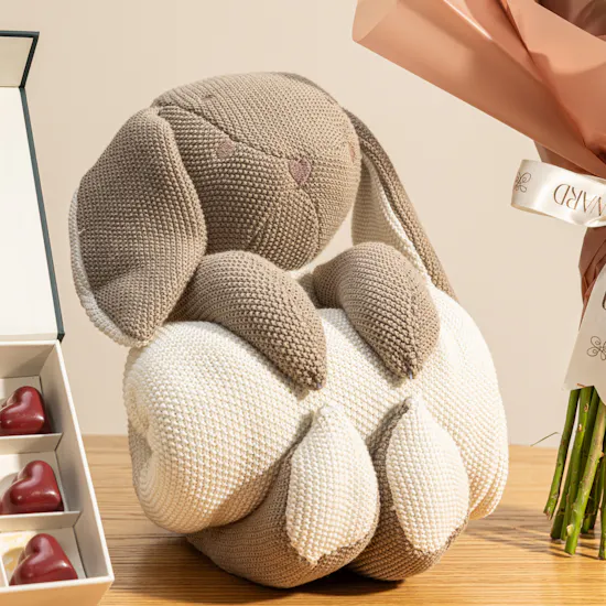 Hedeya Bunny Beige Baby Blanket | Floward Chocolate and Flowers