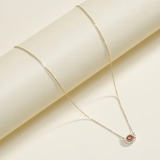 Gold Land Citrine and Diamond Gold Necklace