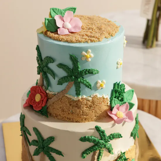Floward Palm Haven Two Tier Cake | Beauty Flowers