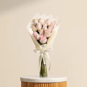 Delicate Pink Roses Bouquet | 12 Roses
