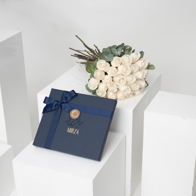 White Roses With Mirza Chocolate