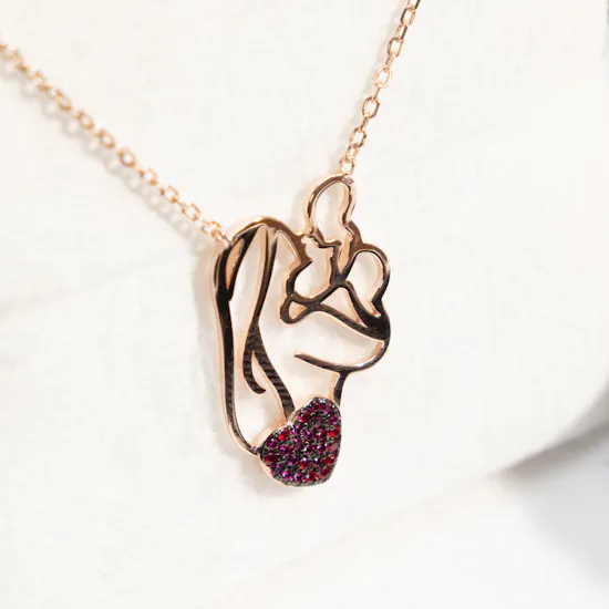 Artsy Mom Love Rose Gold Plated Necklace