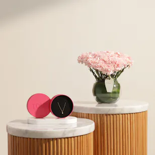 Tous Gold Plated Laboratory-Grown Diamond Necklace | Shiny Flowers Vase