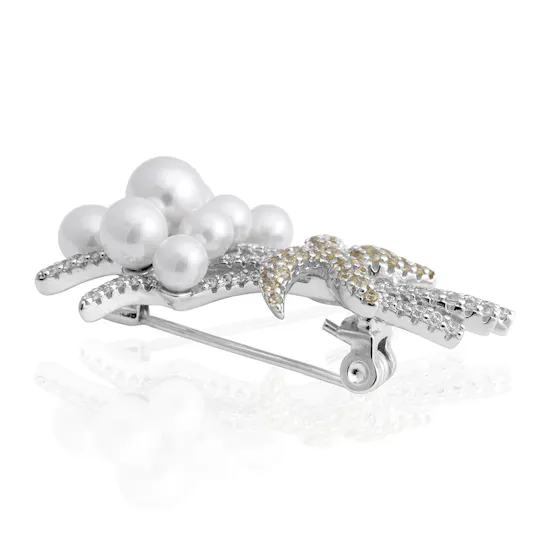 Pearl Bouquet Brooch-Golden
