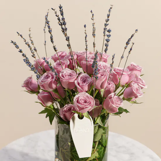 Lavender Field Flowers Vase
