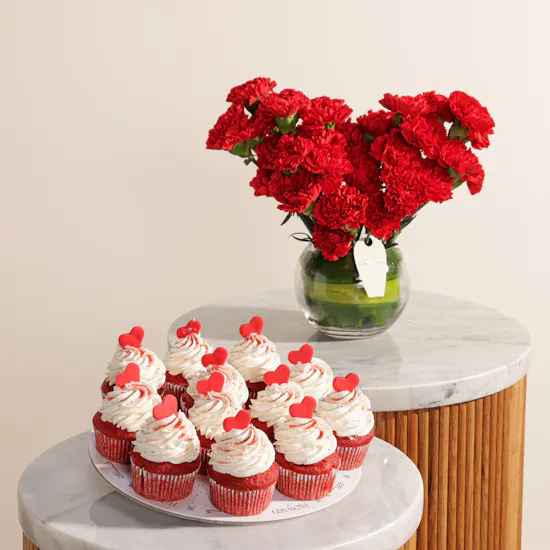 Floward Hearts Red Velvet Cupcakes | Endless Devotion Flowers