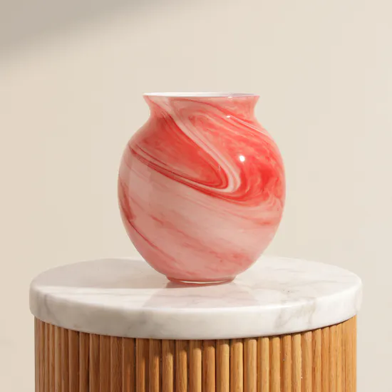 Floward Blush Marble Glass Vase