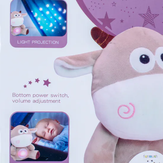 Furry CATTLE toy with lights and music for kids