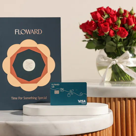 Floward 150 KWD Card | Romantic Flowers and Balloon