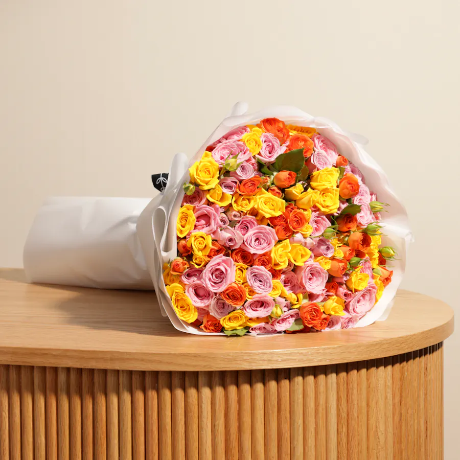 Rainbow Bouquet | White Wrap 4