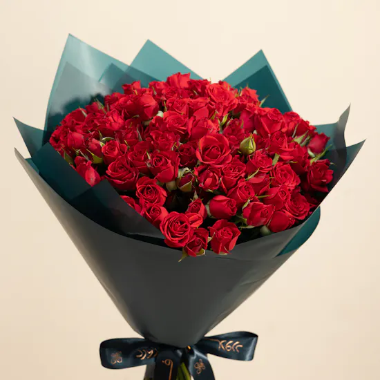 Crimson Devotion Red Baby Roses Bouquet