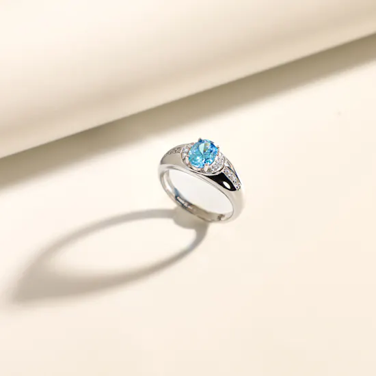 Floward Azure Halo Silver Women's Ring | Size 8