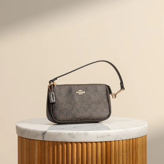 Coach Nolita 19 in Brown Blocked Signature Women's Shoulder Bag