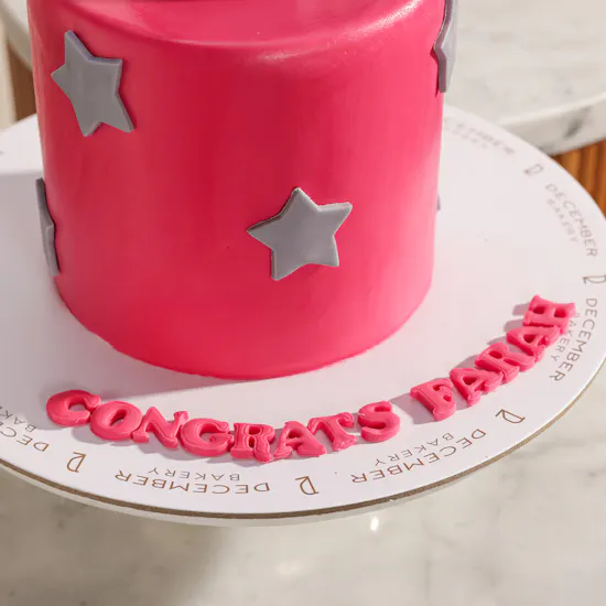 December Cake Personalized Graduation Fuchsia Cake | Victorious Flower