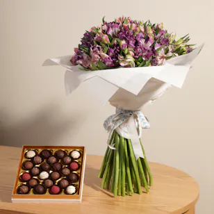 Bateel Alaska Truffles Box | Alstroemeria 