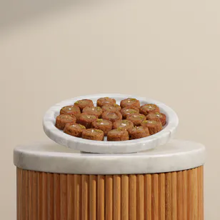 Mathaaq Date Basbousa with Butterscotch Plate